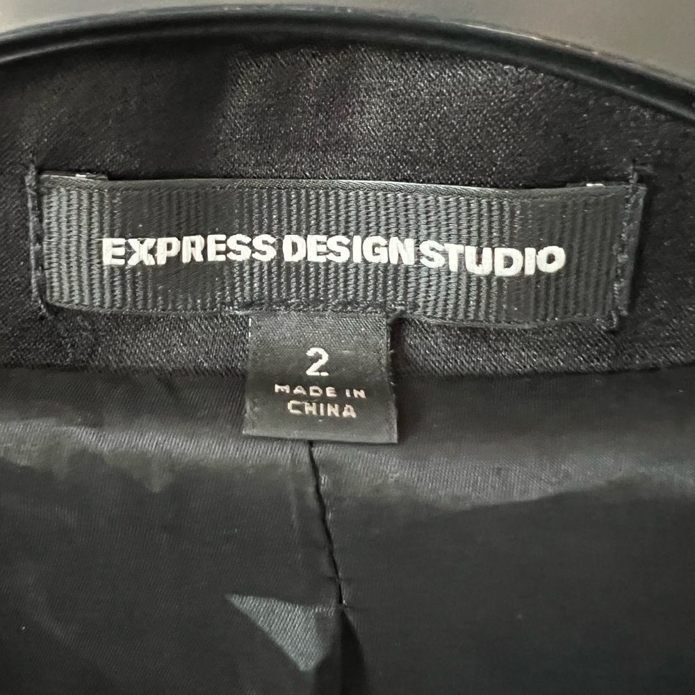 Express Design Studio Satin Tuxedo Suit Jacket - image 2